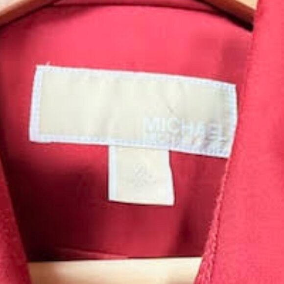 Michael Kors Red Belted Trench Coat Jacket Gold Zipper Hardware Women’s XL - Picture 8 of 13